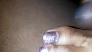 Toes teasing cock in footjob