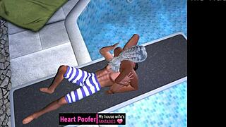 Captured at the pool's jumping board.