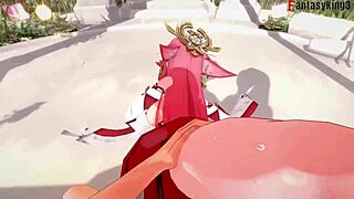 yae miko fucking hard 3 genshin impact full fantasyking3 step ahegao pink haired girl