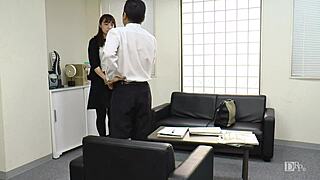 asian amateur gives blowjob in av interview