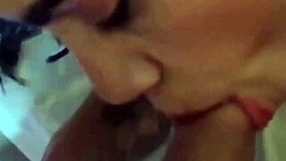 Cumming on the brunette's feet