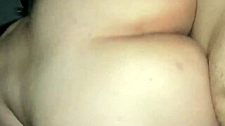 Chubby young wife rides lover while husband works