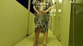 excited married woman masturbates outdoors in selfie