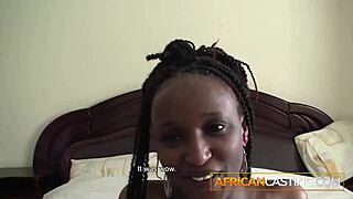 ebony amateur slut tries hardcore interracial anal at casting