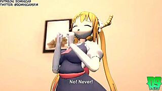 Why is Tohru the maid dragon naked in this cartoon?