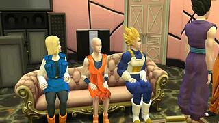 Dragon ball porn epi 18 hentai intercambio de esposas videl y nro 18 folladas como perras maduras infieles calientes ntr 😈