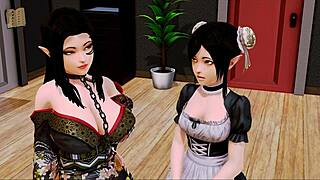 Harem Hotel 36 features detailed scenes in a luxurious hotel setting with various games.