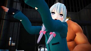 Sagiri Izumi says, 'Dance with me in this monster toon raspberry scene'
