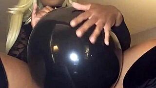 Balloon fetish takes over as babe dominates with her big ass.