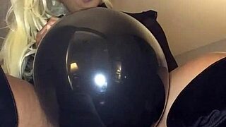 Balloon fetish takes over as babe dominates with her big ass.
