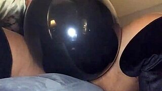 Balloon fetish takes over as babe dominates with her big ass.