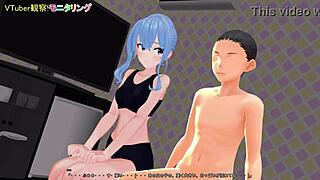 mmd-vtuber suisei hishimachi in group scene