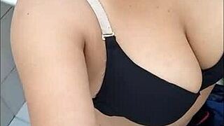 Stunning nurse starts homemade porn at hospital bathroom