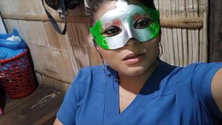 Stunning nurse starts homemade porn at hospital bathroom