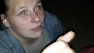 Good Girl Jacki Sucking Cock Outdoors with Slutty Skill.