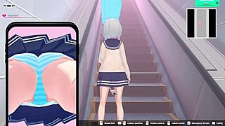 loop train h-game features a steamy elevator scene.
