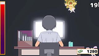 Watch the girl run away in anime game with Megu