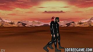 Redhead 3D Cartoon Babe Performs Blowjob