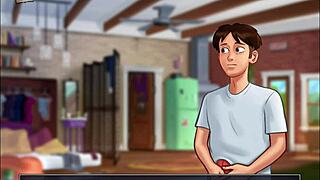 in summertime saga 64, the anime hentai game features big tits and ass in homemade scenes