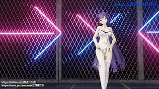 Raiden Mei In Chinese Dress Shaking It