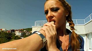 Gilda Roberts gets rough spanking in hardcore teen sex and swallows cum!