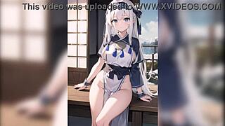 Anime Japanese Ainu teen 18+ in doggystyle and missionary sex.