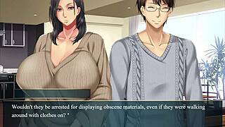 Squeezing the milf's tits in this episode