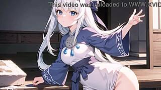 Anime Japanese Ainu teen 18+ in doggystyle and missionary sex.