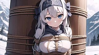 Anime Japanese Ainu teen 18+ in doggystyle and missionary sex.