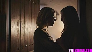 two blonde college girls with natural tits lick each other's pussies passionately.