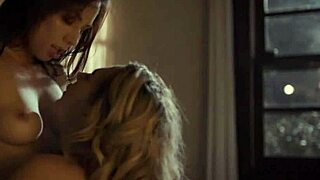 two blonde college girls with natural tits lick each other's pussies passionately.