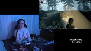 Naked alan wake play through part 5 featuring brunette with long hair