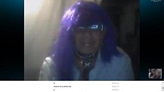 Carol Banderas performs on Mexican webcam.