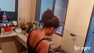 In the kitchen where the holiday fucking began with myllena rios.