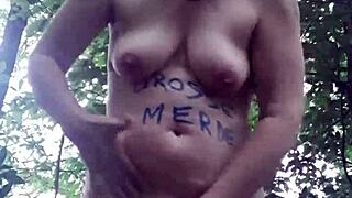 Female Slave Self-Pleasures in Forest with BDSM on July 24, 2023