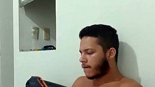 Young guy enjoys solo pleasure in private moment, reaching climax