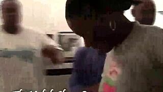 hood bitch getting fucked by gangbangers in this reality scene