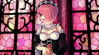 Ram From Re-Zero Plays With Big Cock