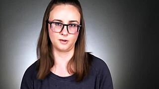 Shy Brunette Overcomes Hesitation for First Masturbation Session