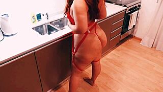 Real Kitchen Sex with Her in Sexy Lingerie