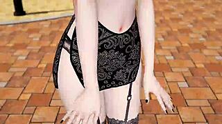 hololive uruha rushia miniskirt in 3d mmd