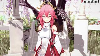 i watch yae miko sucking in pov from genshin impact fantasy
