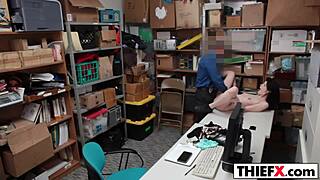 i caught this cute teen thief in the office and punished her with my cock