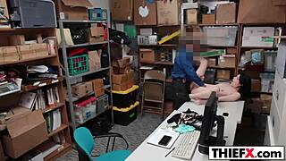 i caught this cute teen thief in the office and punished her with my cock