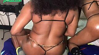 Sexy twerker with erotic lesbian fingering