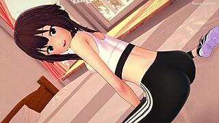 Megumin in sports outfit for adult hentai 3d