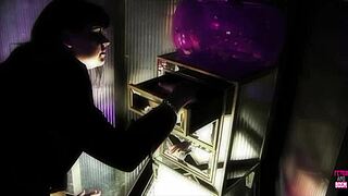 huge tits babe fucks lesbian friend's tight pussy with dildo?