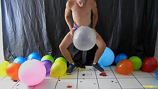 I love balloon play with my monster cock as a horny gay dilf.