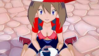 MAY HARUKA CONGRATULATES YOU FOR BEING A GOOD TRAINER IN ANIME.