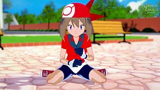 MAY HARUKA CONGRATULATES YOU FOR BEING A GOOD TRAINER IN ANIME.